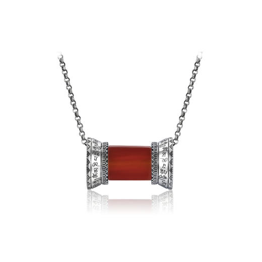 醍醐 金刚VAJRA系列 六字真言红玛瑙吉祥轮项链 商品图6