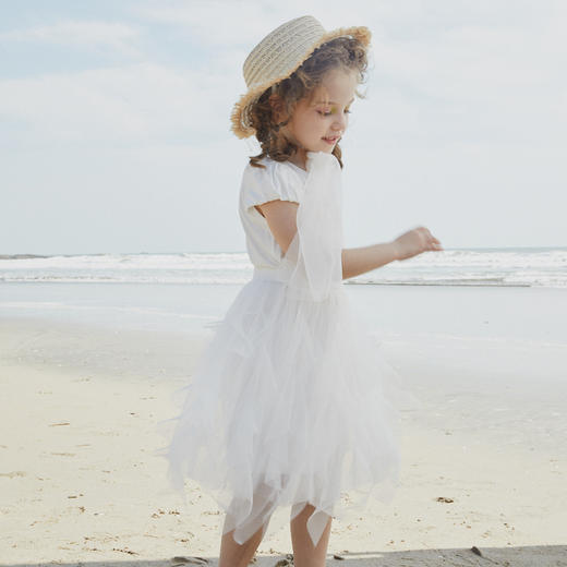 谜底童装20夏新款两件套装女童纯棉连衣裙女孩蕾丝裙子202KL0719 商品图1