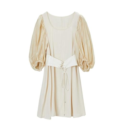 MIIDII/谜底21夏新品宽松灯笼袖仿腰封设计礼服连衣裙212ML0934 商品图3