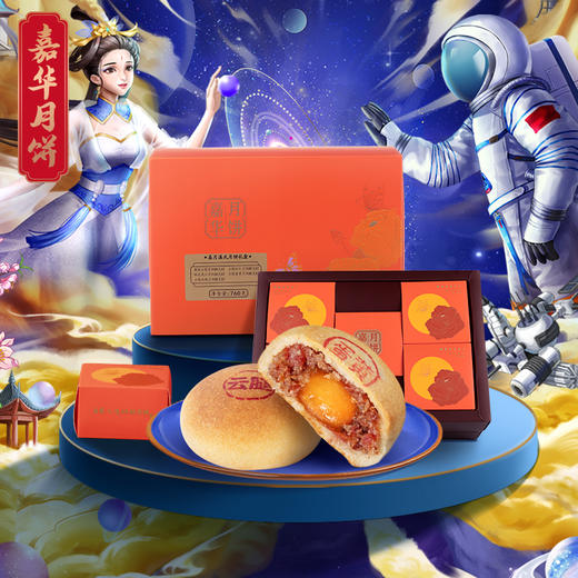 嘉华月饼喜月滇式月饼礼盒云南特产零食小吃传统糕点蛋黄云腿月饼 商品图0