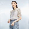 MIIDII/谜底21夏新品字母绣花复古方领泡泡袖蕾丝上衣女212MS0765 商品缩略图1