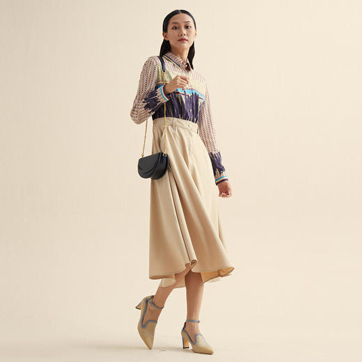 MIIDII/谜底小爱心印花假两件天丝收腰连衣裙长裙211ML0110 商品图2