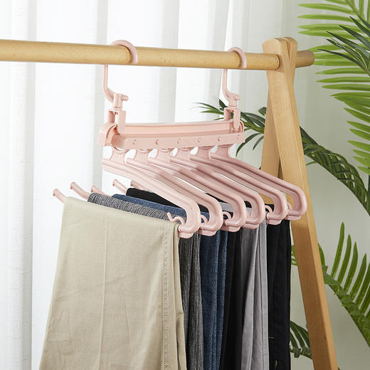 多功能裤架折叠魔术裤夹家用衣柜伸缩多层衣架挂裤子收纳挂架神器 商品图3