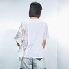 MIIDII/谜底短袖T恤女21夏新品宽松不对称设计圆领印花212MT0739 商品缩略图2