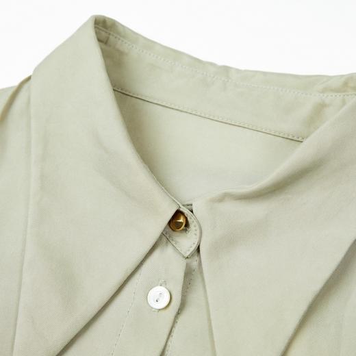 谜底2021秋季新款高端系列铜氨丝法式尖领长袖衬衫女213GC1682 商品图3