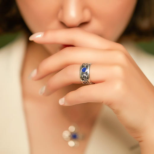 醍醐 金刚VAJRA系列 六字真言青金石戒指 六款可选 商品图2