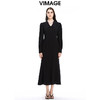VIMAGE纬漫纪秋季新款显瘦优雅立领纯色高腰显瘦连衣裙女V1607249连衣裙 商品缩略图2