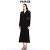 VIMAGE纬漫纪秋季新款显瘦优雅立领纯色高腰显瘦连衣裙女V1607249连衣裙 商品缩略图3