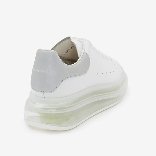 ALEXANDER MCQUEEN 亚历山大麦昆 女士光滑小牛皮系带灰尾气垫透明休闲运动鞋 白色 666892 WIA4T 9058 商品图2