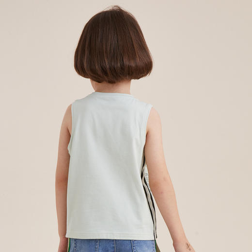 谜底童装21夏新款H型中款背心小鳄鱼主图印花图案背心212KN1441 商品图2