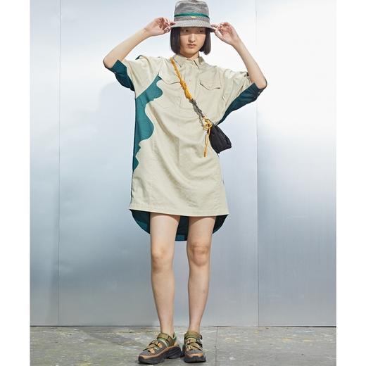 MIIDII/谜底21夏新品复古文艺撞色拼接H型翻领连衣裙212ML0904 商品图0