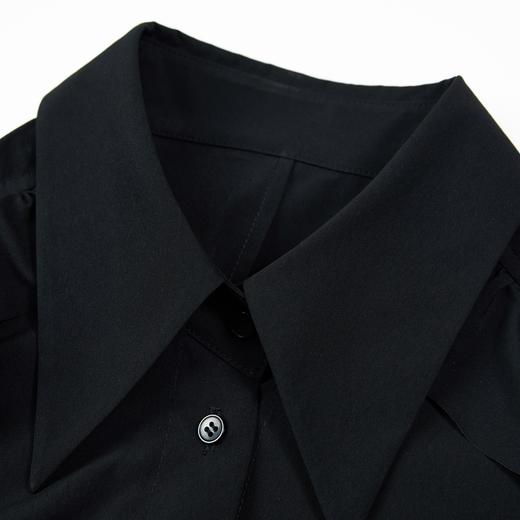 谜底2021秋季新款高端系列法式尖领荷叶袖收腰连衣裙213GL1803 商品图3