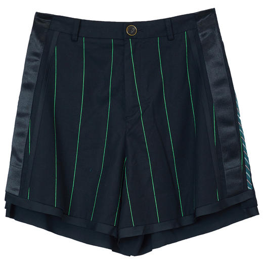 MIIDII/谜底21夏新品复古文艺撞色拼接A型休闲短裤女212MK0711 商品图4