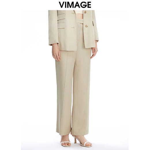 VIMAGE纬漫纪秋季新款修身显瘦百搭直筒西装裤子休闲裤V1605204裤子 商品图4