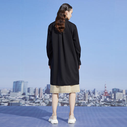 MIIDII/谜底新品简洁利落H型净色衬衫式连衣裙长袖211ML0104 商品图2