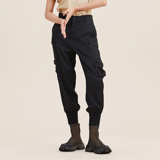 MIIDII/谜底醋酸宽松萝卜裤女21夏新品工装感休闲裤女212MK0744 商品图0