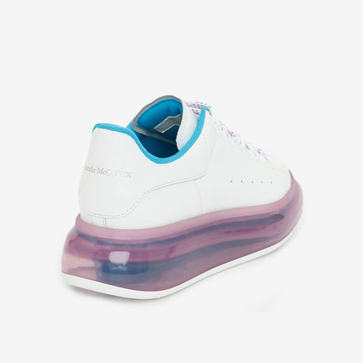 ALEXANDER MCQUEEN 亚历山大麦昆 女士小牛皮白尾气垫粉色休闲运动鞋 白色 666893 WHYBY 9468 商品图2