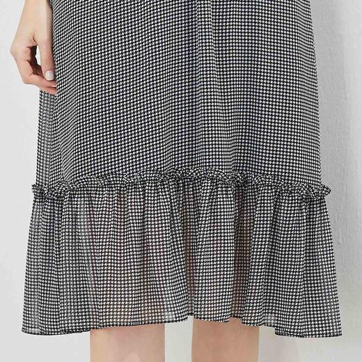 QF83D斯尔丽瑟俪2021年夏季新品撞色领收腰大摆五分袖连衣裙 商品图3