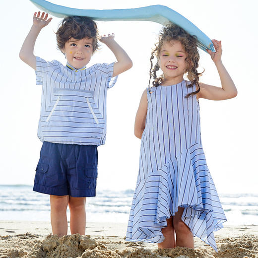 谜底童装20夏新款甜美可爱不规则裙摆儿童纯棉连衣裙202KL0759 商品图4