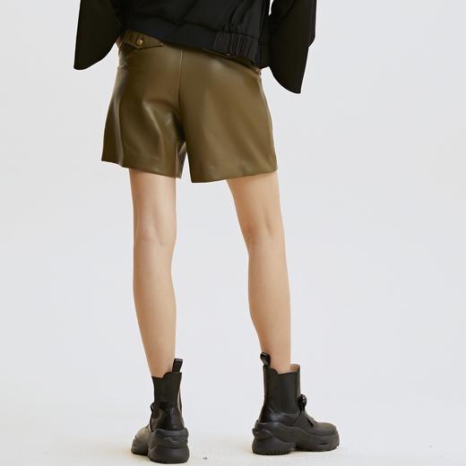 谜底2021秋季新款高端系列简约复古仿皮合体短裤靴裤女213GK1625 商品图2