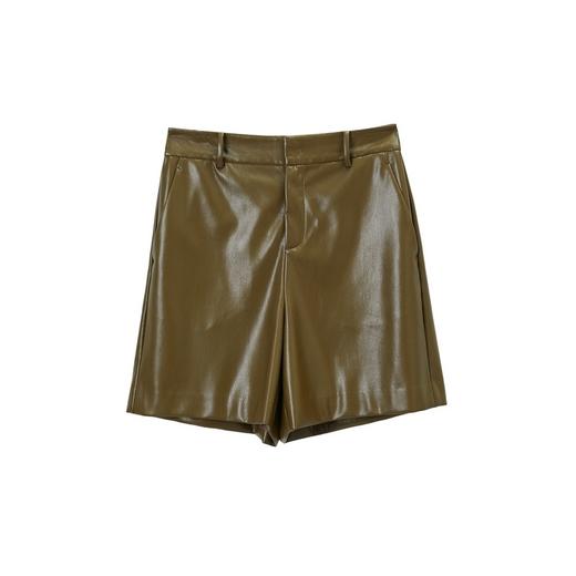 谜底2021秋季新款高端系列简约复古仿皮合体短裤靴裤女213GK1625 商品图4