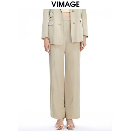 VIMAGE纬漫纪秋季新款修身显瘦百搭直筒西装裤子休闲裤V1605204裤子 商品图5