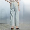 MIIDII/谜底21夏新品个性拼接破洞洗水直筒牛仔裤女212MK0715 商品缩略图3