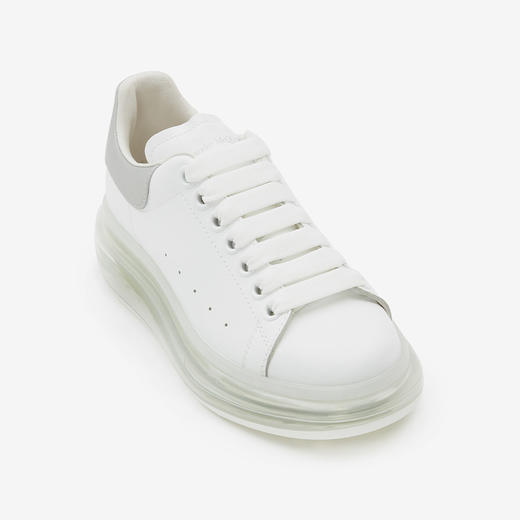 ALEXANDER MCQUEEN 亚历山大麦昆 女士光滑小牛皮系带灰尾气垫透明休闲运动鞋 白色 666892 WIA4T 9058 商品图1