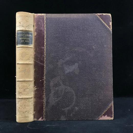 约19世纪后期 狄更斯《小多丽特/博兹札记》 92幅插图（含套色版画） 皮装16开 商品图0