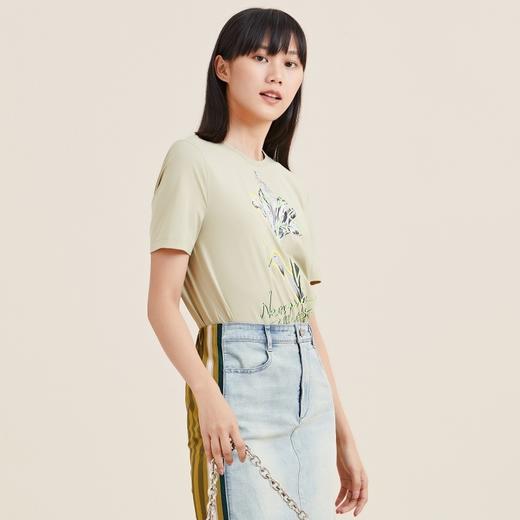 MIIDII/谜底短袖T恤女21夏新品兔八哥荧光印花休闲运动212MT0785 商品图2