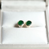 高冰种湖水绿翡翠圆盘耳钉18k黄金镶嵌 商品缩略图1