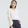 谜底2021秋季新款甜美优雅荷叶袖宽松长袖铜氨丝上衣女213MS1661 商品缩略图1