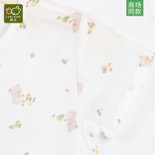 拉比-内衣类（夏）C9积木小熊短袖全开连体衣 商品图3