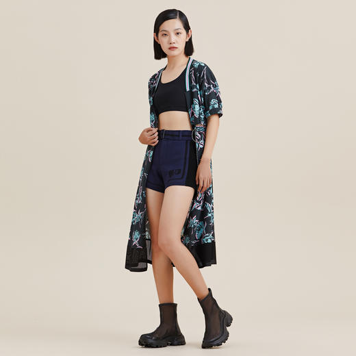 MIIDII/谜底连衣裙21夏新品棒球领花朵印花收腰长款裙212ML0791 商品图1