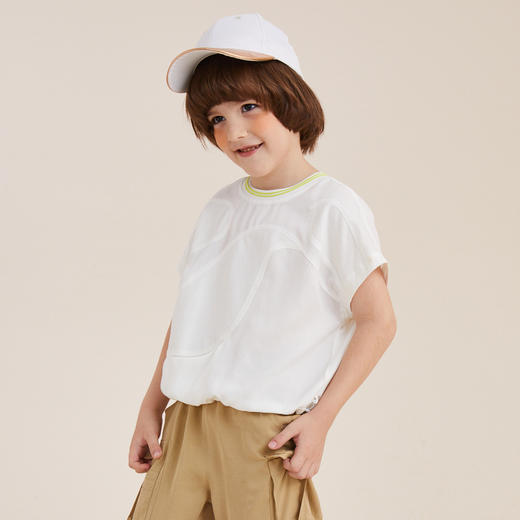 谜底童装21夏新款H型中款衬衣干净内敛的文艺调小上衣212KC1373 商品图1