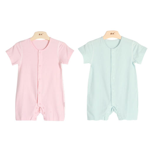 拉比-内衣类（夏）C9纤维短袖全开连体衣玫瑰红 商品图4