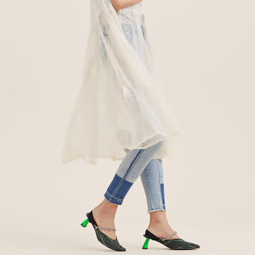 MIIDII/谜底21夏新品简约易搭洗水磨白紧身牛仔裤女212MK0709 商品图3