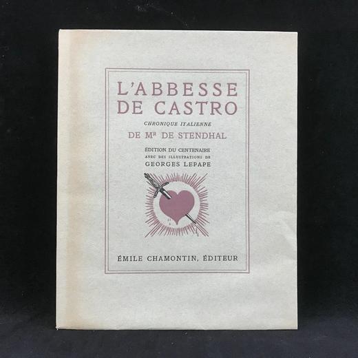 【法语】限量1530册！1942年 司汤达《卡斯特罗修道院》 乔治·莱帕装饰派艺术彩色插图 平装18开带书匣 商品图0