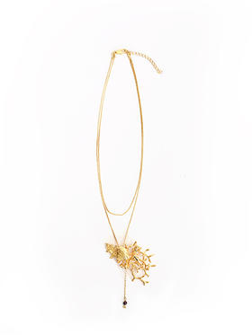 谜底商场同款20春新款珍珠石榴石两用短款锁骨链毛衣链女201JQ0552