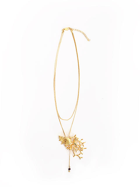 谜底商场同款20春新款珍珠石榴石两用短款锁骨链毛衣链女201JQ0552 商品图0