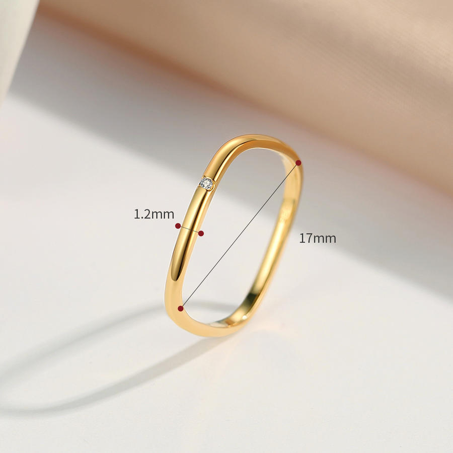 【winy】小方戒戒指s925金色