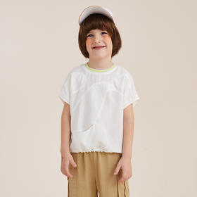 谜底童装21夏新款H型中款衬衣干净内敛的文艺调小上衣212KC1373