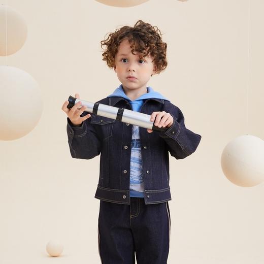 谜底童装21秋新款H型中款外套经典复古的牛仔上衣213KW2216 商品图0