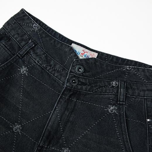 谜底萝卜牛仔裤2021秋季新款复古时尚宽松9分裤休闲裤女213MK1674 商品图3