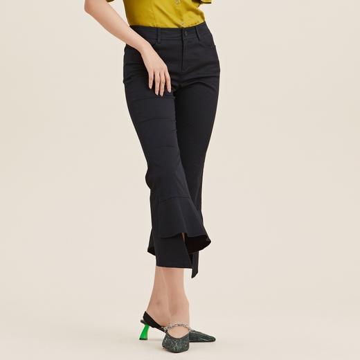 MIIDII/谜底21夏新品个性舒适荷叶边紧身喇叭裤女212MK0798 商品图1