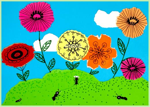 3-5岁创意撕贴画《遇见春天》低幼【自动发货：下单后，点击手机短信中收到的链接，即可获取文件下载的链接；如有任何问题，可添加客服微信hm33268获得帮助】
 商品图0