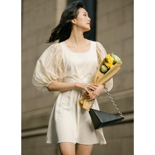 MIIDII/谜底21夏新品宽松灯笼袖仿腰封设计礼服连衣裙212ML0934 商品图0