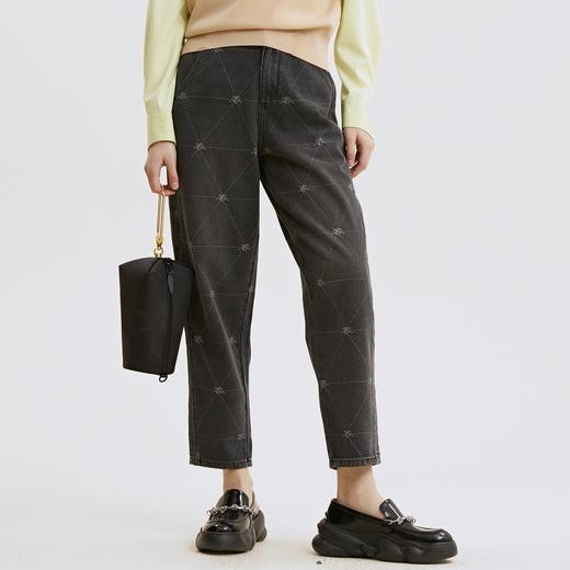 谜底萝卜牛仔裤2021秋季新款复古时尚宽松9分裤休闲裤女213MK1674 商品图0