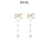 ZEGL蝴蝶结人造珍珠耳环女夏季2021新款小众设计耳钉耳夹银针耳饰 商品缩略图0