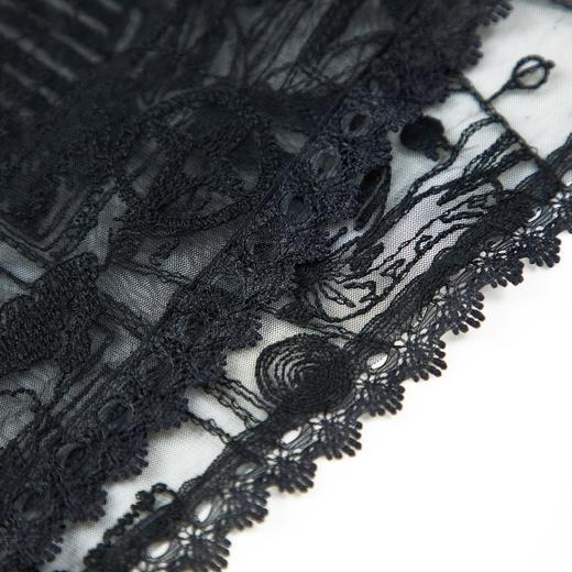 谜底半身裙2021夏季新款复古立体绣花长雪纺裙蕾丝礼裙213MB1842 商品图3